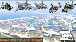 Irani Fighter Jets, Drones, War Tanks Attack on Israeli International Airport of Jerusalem - GTA 5