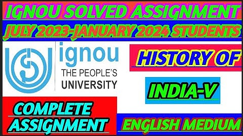 BHIC 109 HISTORY OF INDIA V IGNOU SOLVED ASSIGNMENT IN ENGLISH#shorts #shortsvideo #viral #ignou