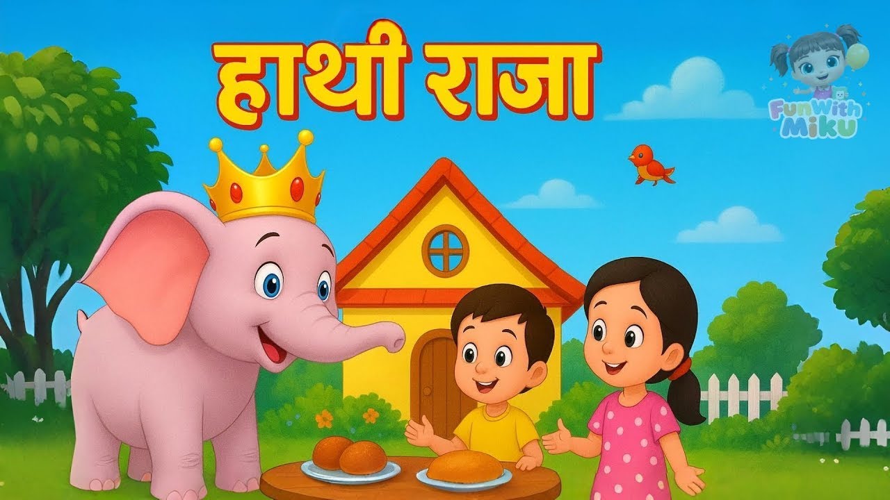 हाथी राजा कहाँ चले | Hathi Raja Kahan Chale | Hindi Balgeet 2025 | Fun With Miku