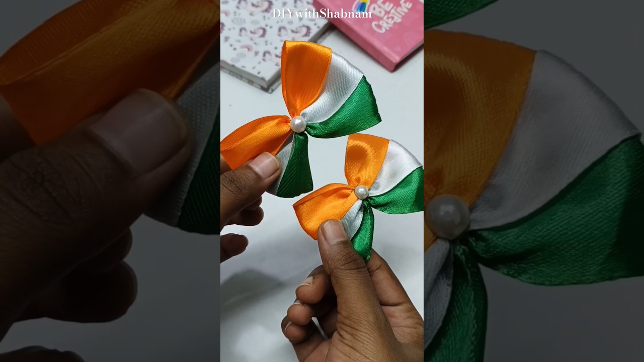 Independence Day Hairclip | diy tri colour hair clip 