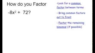 Factor  -8x^2 + 72