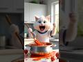 🐾 A Cat with a Knife and a Confused Grandma!? A Fun Cooking Adventure 🍅🔪 #cat #cartoon #funny