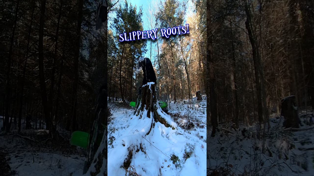 Slippery roots! - Kawasaki kx250