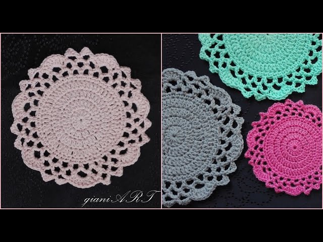 Crochet Placemats Round Easy To, Crochet Round Table Mat Pattern