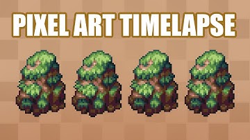 Timelapse Pixel Art: Animated Rock with Grass - 2D Game Asset Creation
