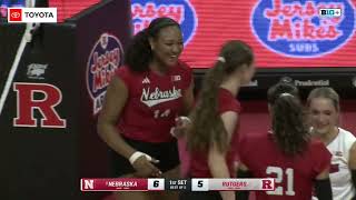 Huskers SWEEP Scarlet Knights in front of sellout crowd | Nebraska Volleyball Highlights