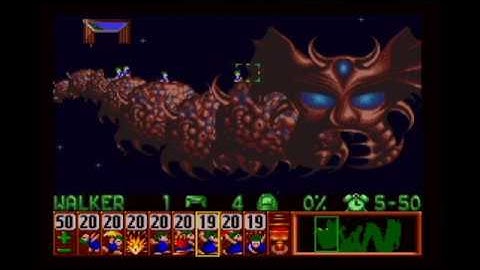 Lemmings (SNES) Taxing 15: What an AWESOME level