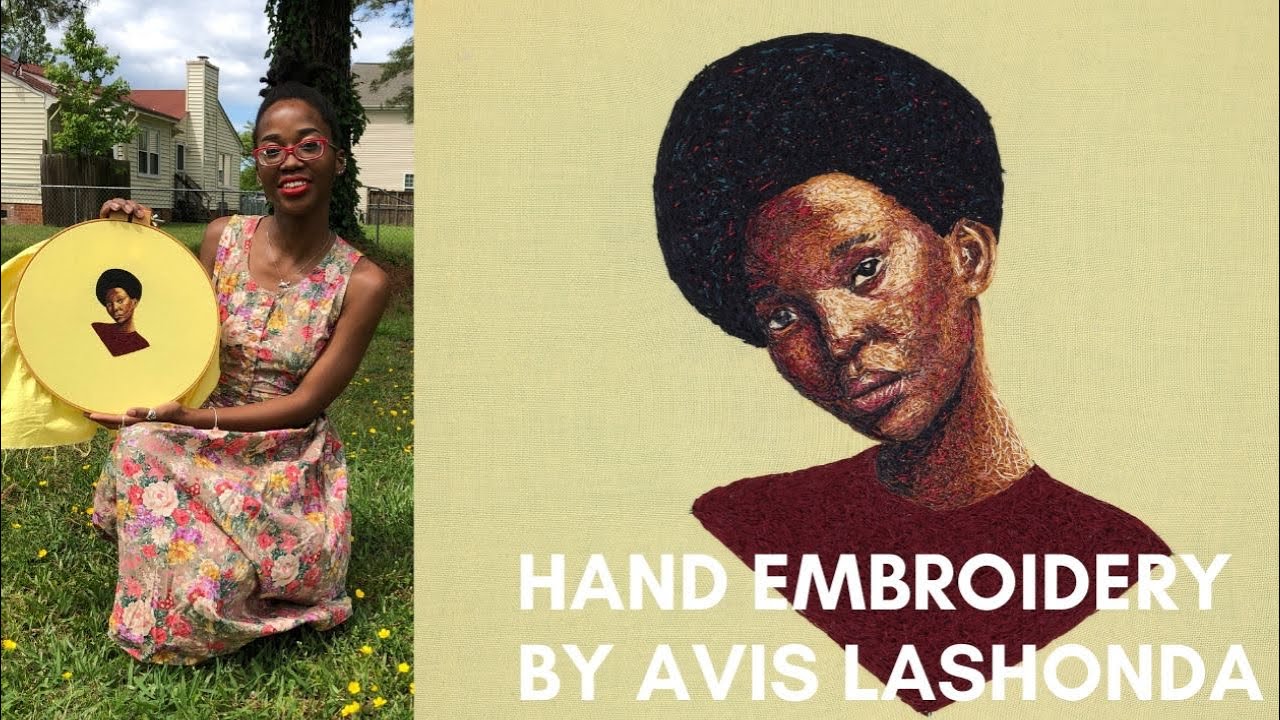 Hand Embroidery | Embroider with me | Portrait #1 | Avis Lashonda