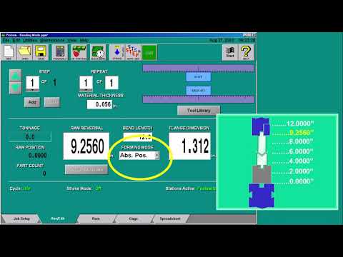 Bend Sim Software - Forming Mode Selection