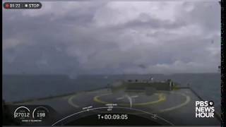 SpaceX Falcon 9 Landing Glitch on live feed MAY 30 2020 at Drone Ship (interruption at 0:26)