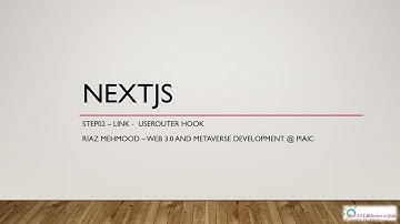 NextJs - Step02 - Link - useRouter() hook