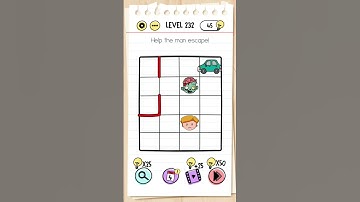 brain test level 232 Help the man 👨 escape !
