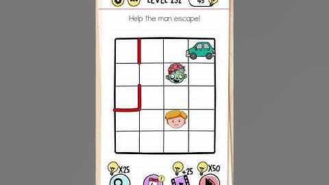 brain test level 232 Help the man 👨 escape !