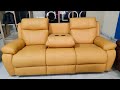 Most comfortable 3 seater recliner sofa in india  best 3 seater with drop down seat  glass holder