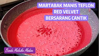 Resep Martabak Manis Teflon Red Velvet & Tips Agar Martabak Bersarang