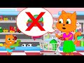 Familia de Gatos - Mamá no permite juguetes Dibujos Animados Para Niños