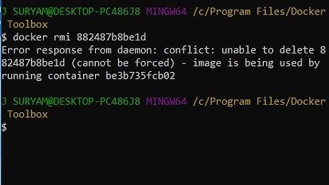 Docker - Error response from daemon: conflict: unable to delete  (cannot be forced)  - Intact Abode