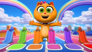 learn colors with nursery rhymes on the color ball slide and color cars playground meow meow