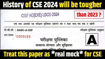 Treat this as *real* mock for CSE 2024 | UPSC CISF LDCE 2024 | History analysis | #facetsofupsc
