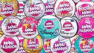 UNBOXING EVERY MINI BRANDS SO FAR...DISNEY STORE MINI BRANDS SERIES 2! FOODIE MINI BRANDS! SERIES 4!