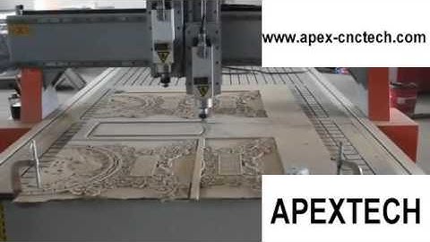 apextech cnc with two spindles changing cnc router