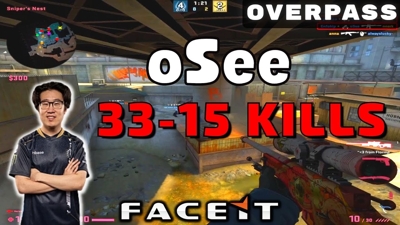 CSGO POV oSee (33-15) Overpass 𝙒𝙞𝙣 (16-6) / Faceit 15.10.2022 - YouTube