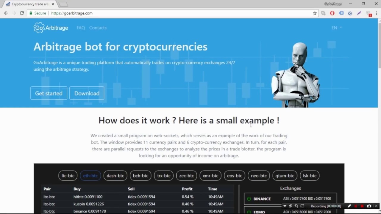 Cryptocurrency Trade Arbitrage Bot - manual - YouTube