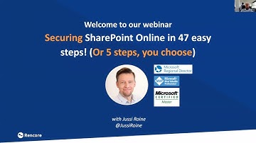 Webinar recording: Securing SharePoint Online in 47 easy steps! (Or 5 steps, you choose)