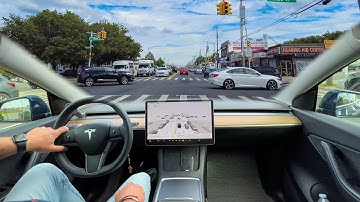 FSD Beta 10.12.2. Test drive at Flatbush Ave, Brooklyn. Tesla Model Y