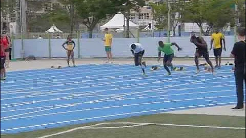 Usain Bolt and Yohan Blake 2011 40m Block start in...