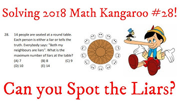 Solving Math Kangaroo 2018 #28 for 5-6 grade! How many Liars are there?