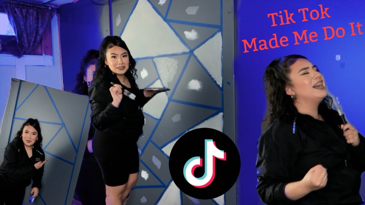 Tik Tok Got Me Painting Triangles On My Wall Updating my room YouTube