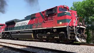 Train with 107 Load Cars Full Throttle! SD70ACe 4021 4035 4023 4032