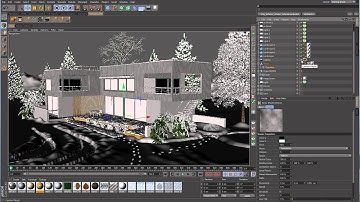 VrayforC4D Tutorial - Winter Exterior - Part 9 - Proxy system and final render