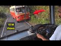 Two KSRTC buses meets dangerously narrow forest road. Kerala