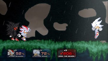 Hyper Shadow and Hyper Sonic vs Zero the demon SSF2 MOD