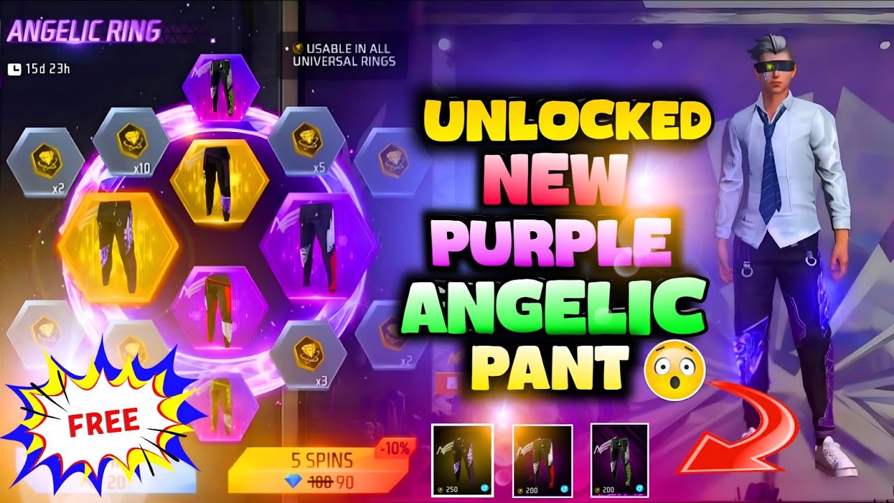 Unlocked New Purple Angelic Pant Event 2026 😍 কত ডায়মন্ড লাগলো🤯#freefire#garenafreefire   