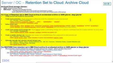 IBM Spectrum Protect 8.1.13 Retention sets IBM Cloud Archive OC - Demo