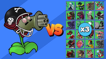 GUISANTRALLADORA ZOMBI vs TODOS LOS ZOMBIS X3 | PvZ Fusion DLC
