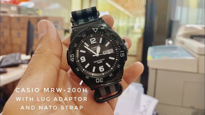 Custom Casio Dive Watch With a Neon Yellow Ballistic Nylon Strap MRW-200H 