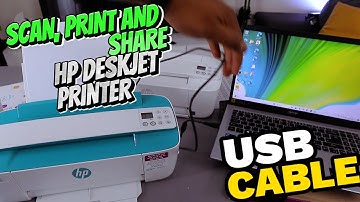 How To Scan To Computer With HP DESKJET PRINTER Using a USB CABLE, Print, Save PDF & Share To Email