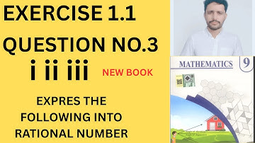 Class 9th Math New book Exercise 1.1 Question 3-Exercise 1.1 Q3-9th Class Math E.X 1.1 Q3 -PBTE
