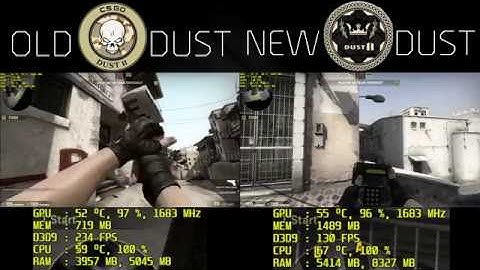 CSGO New Dust2 2017 Performance Comparison | GTX 1050 2GB | Update 1.36.0.7-rc1