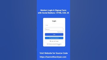 Modern Login & Signup Form with Social Buttons | HTML CSS JS #webdevelopment #loginform