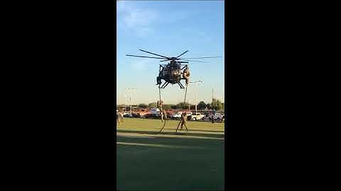 Rangers Fast Roping at the Cardinals Game