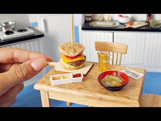 CUCINO CIBO VERO IN MINIATURA! #2 HAMBURGER E PATATINE FRITTE (Popin  Cookin) 