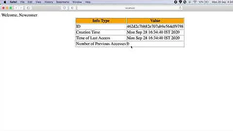 Servlet demonstrating the use of session creation,destruction and the number of visits