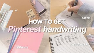 How to get PINTEREST handwriting 🗒️🎀 Calligraphy tutorial, preparing for school, aesthetic notes