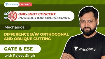 Difference b/w Orthogonal And Oblique Cutting | One-shot concepts | Production Energy | Rajeev Singh