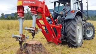 Incredible Dangerous Stump Destroy Equipment Working - Fastest Big Tree Harvest Stump Mulcher